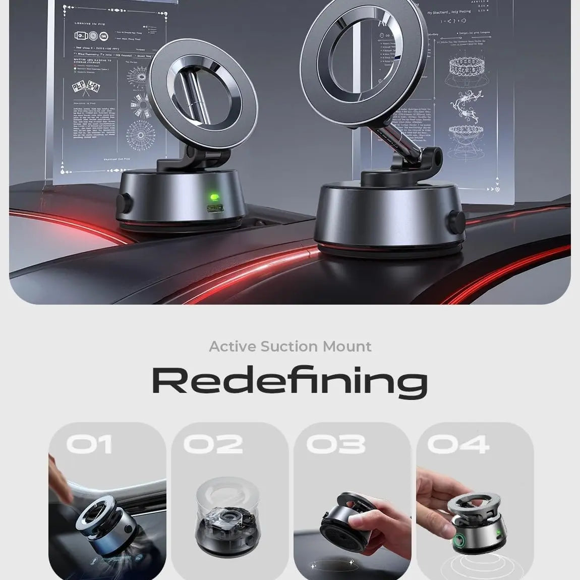 Vacuum Magnetic Phone Mount 360°