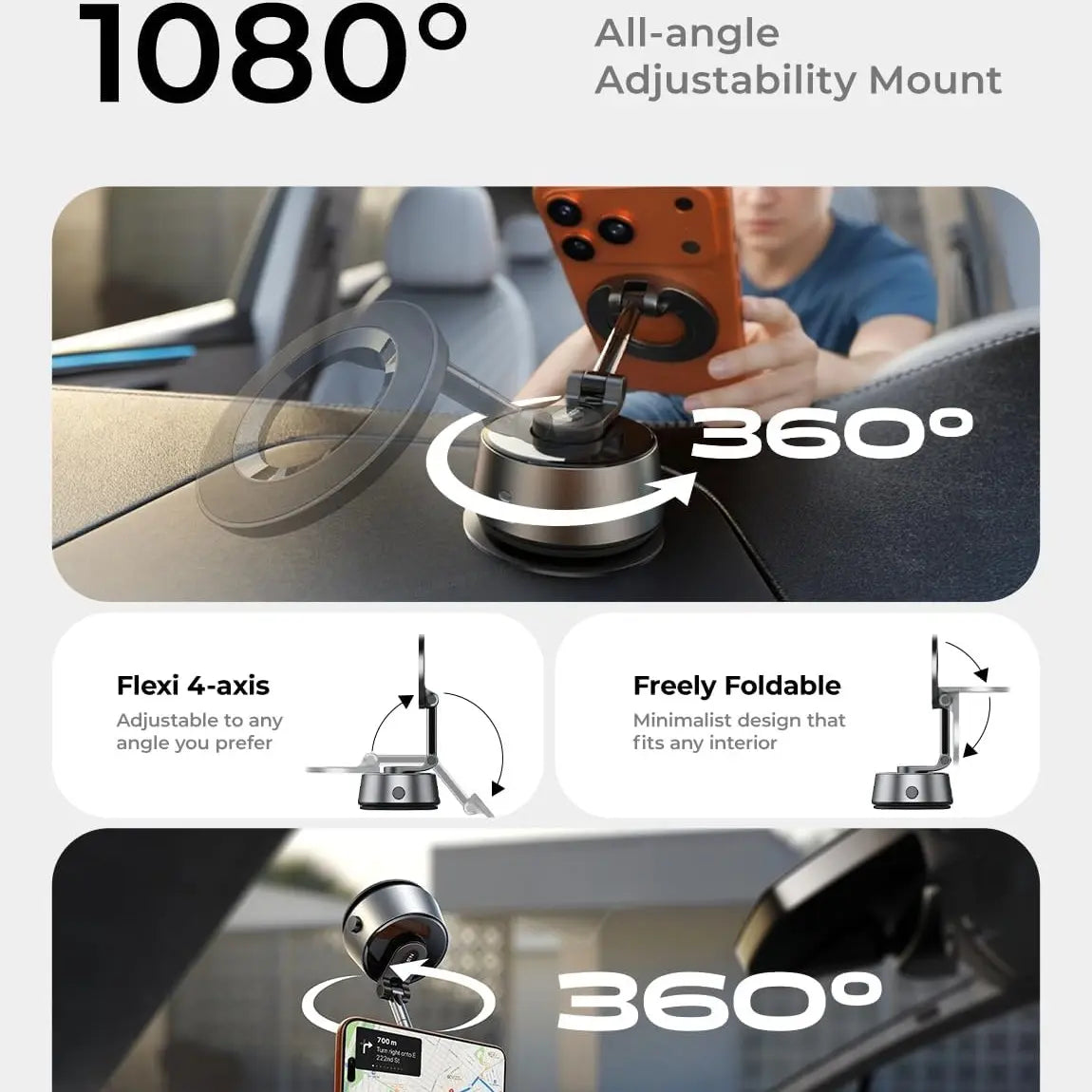 Vacuum Magnetic Phone Mount 360°