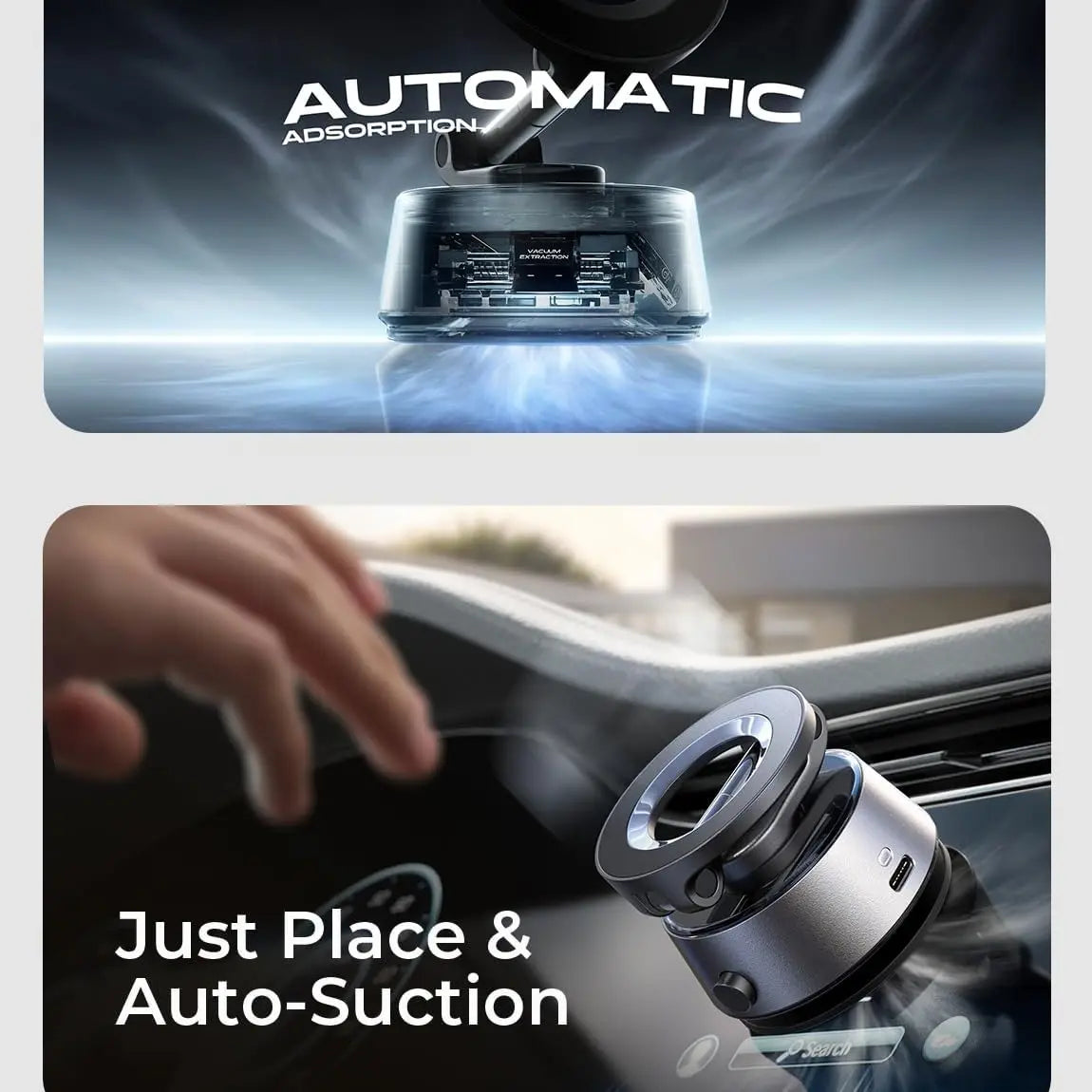 Vacuum Magnetic Phone Mount 360°