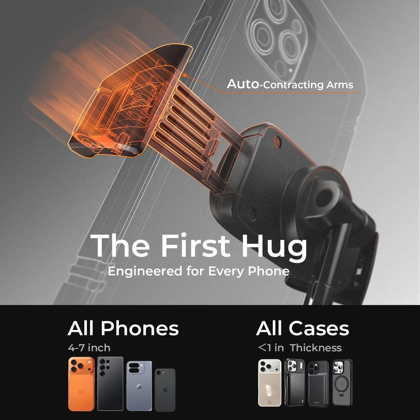 Auto-Adjust Car Phone Mount 360°