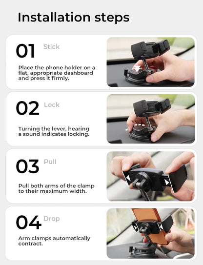 Auto-Adjust Car Phone Mount 360°
