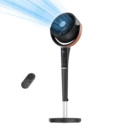 CoreBreeze Smart Pedestal Fan with Remote, 15 Speeds & Oscillation