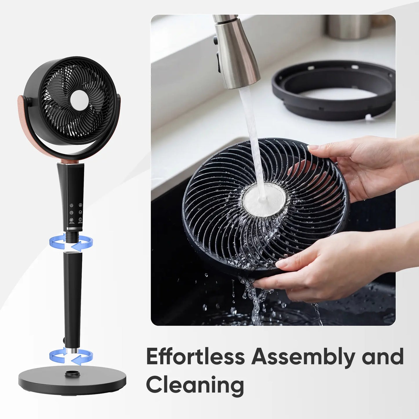 CoreBreeze Smart Pedestal Fan with Remote, 15 Speeds & Oscillation