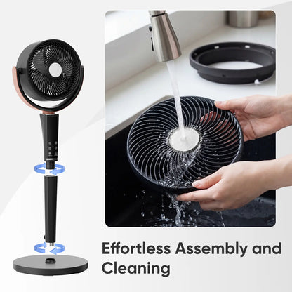 CoreBreeze Smart Pedestal Fan with Remote, 15 Speeds & Oscillation