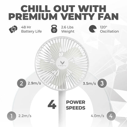 Venty Fan Portable Fan & Rechargeable - Your Ultimate Cool Companion